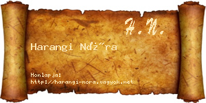 Harangi Nóra névjegykártya