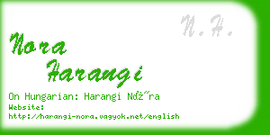 nora harangi business card